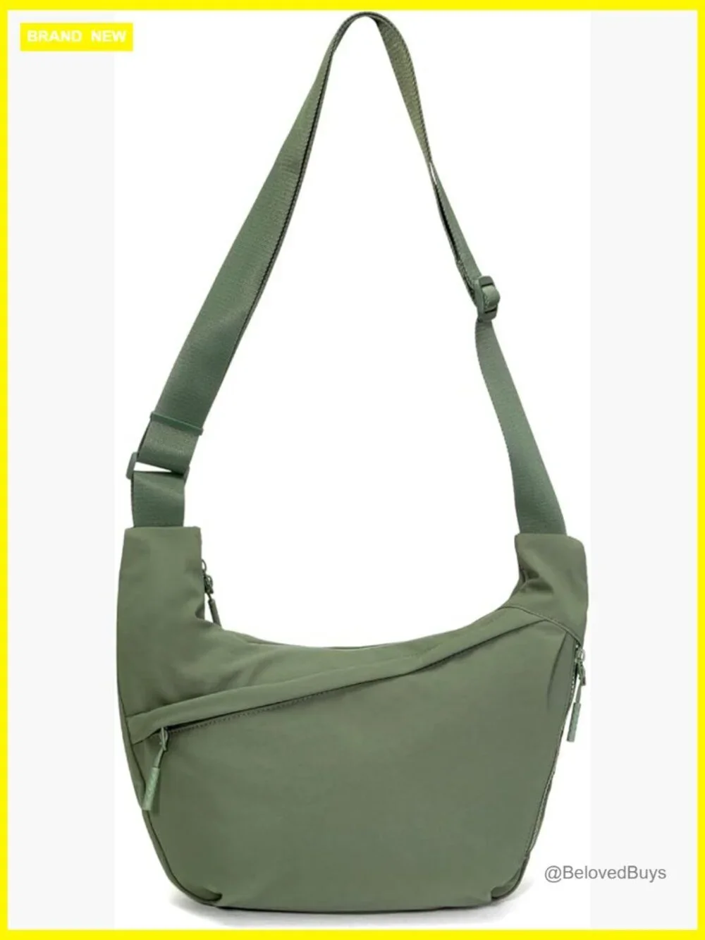Medium Crescent Crossbody Bag with Adjustable Strap 3 Pockets